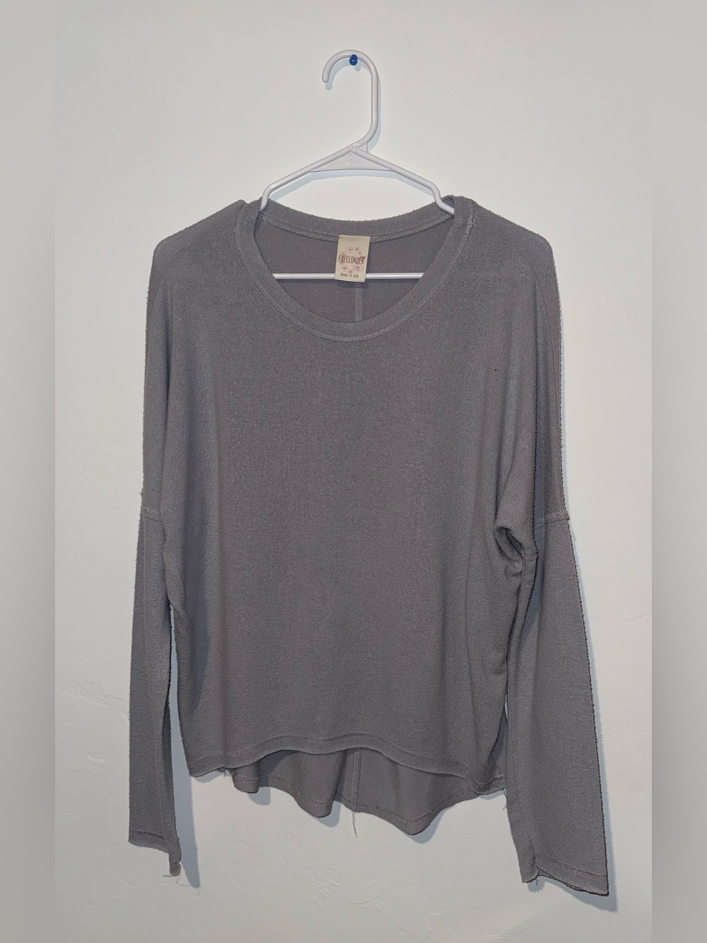 Freeloader Oversized Thermal Knit Top M/L | Boho Raw Hem Lounge Shirt